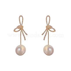 Bowknot Zinklegierung Kristall Strass baumeln Ohrstecker&nbsp;FS-WGBBCF3-01