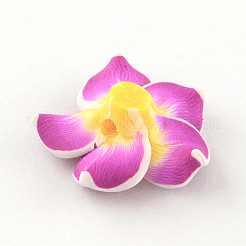 Argilla polimerica artigianali 3 d Plumeria fiore perline&nbsp;CLAY-Q192-15mm-07