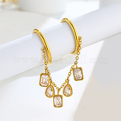 Doppelfingerringe aus Edelstahl 304 und Zirkonia&nbsp;WGBA935-01