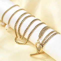 304 Edelstahl 2-Strang gedrehte Kettenhalsketten für Damen&nbsp;NJEW-K255-61G