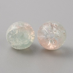 50 pz perle di vetro crackle trasparente&nbsp;GLAA-WH0024-07N