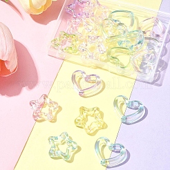 20 Stück 2 Stile UV-Beschichtung transparente Acrylperlen&nbsp;OACR-FS0001-81
