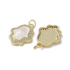 Pendentifs avec zircon cubiques à micro-pavés en laiton&nbsp;KK-G485-22B-G