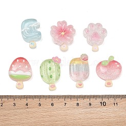 Cabochons en résine transparente imprimée imitant des aliments&nbsp;RE-CBA8643-04