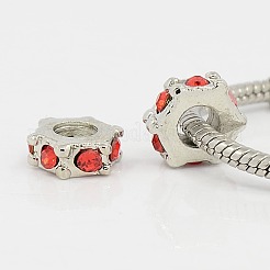 Sechseck Platin-Ton-Legierung Strass europäischen Perlen&nbsp;CPDL-M014-01