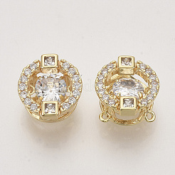 Breloques en laiton zircon cubique transparent&nbsp;ZIRC-T011-15G-NF