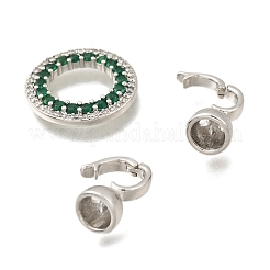 Fermoirs repliables en laiton micro pave zircone cubique transparente&nbsp;KK-U059-54P