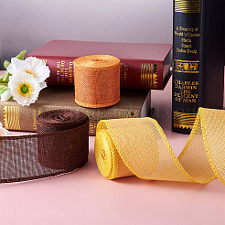 3 Rolle 3 Farben Polyester-Leinenimitat-Geschenkband&nbsp;OCOR-YS0001-02B