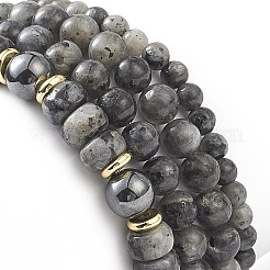 4 Stück 4-teilige Stretch-Armbänder aus natürlichem Larvikit und synthetischem Hämatit&nbsp;BJEW-JB08830