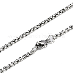 Collane con catena a maglie quadrate con ciondolo a croce per la comunione dell'eucaristia in acciaio inossidabile 201&nbsp;LS-NJEW-M010-04P