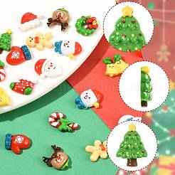 48 Stück 12 Stile Weihnachten opake Harz Decoden Cabochons&nbsp;CRES-FS0001-34A