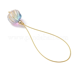 Décorations de pendentifs en verre incrusté de métal doré et de peinture cuite&nbsp;HJEW-JM04636
