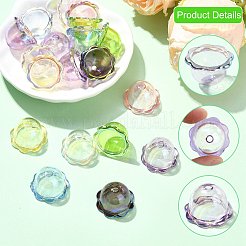 35 Stück 7 Farben UV-beschichtete Acrylperlenkappen&nbsp;OACR-CJ0002-36
