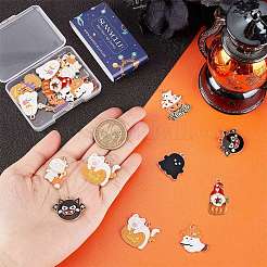 24pcs 12 Stil Halloween Thema Legierung Emaille Anhänger&nbsp;ENAM-SC0003-30