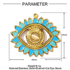 304 Edelstahl-Emaille-Anhänger&nbsp;STAS-OY002-45G-01
