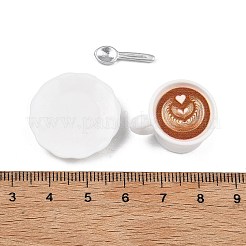 Tazza da caffè e cucchiaio da piatto ornamenti in miniatura in resina&nbsp;DOLL-F001-02A