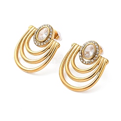 Ohrstecker aus Edelstahl 304 mit Zirkonia-Fassung für Damen&nbsp;SA-CBAD22F-04G