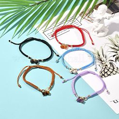 Verstellbare geflochtene Armbänder aus natürlichen Edelsteinen&nbsp;BJEW-JB07026