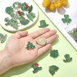 Pendenti smaltati in lega glitterata da 24 pz 12 stili per il giorno di San Patrizio&nbsp;ENAM-CJ0005-62