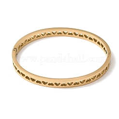 Hohle 304 Edelstahl-Armreifen mit Scharnier für Damen&nbsp;BJEW-H644-06G