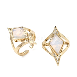 Bagues de manchette en laiton micro pavé de zircone cubique pour femmes&nbsp;GG-CBA7610-11G-03