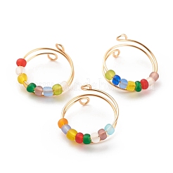 Polsini girevoli con perline di vetro colorate&nbsp;RJEW-JR00485-01