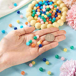96 Stück 6 Farben natürliche Mashan Jade runde Perlen&nbsp;G-TA0002-36