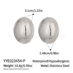 Pendientes minimalistas ovalados de acero inoxidable 304&nbsp;UN0221-2
