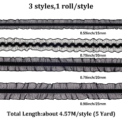 20 Yards 4 Stile plissierter Chiffon-Spitzenbesatz aus elastischer Spitze&nbsp;OCOR-DJ0001-42
