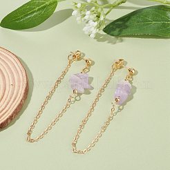 Ohrstecker aus natürlichen Lavendel-Amethyst-Chip-Perlen für Frauen&nbsp;EJEW-TA00028-04