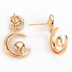 Accessoires de puces d'oreilles en laiton zircone cubique claire micro pavé&nbsp;KK-S356-246-NF
