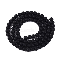 Natursteinperle schwarz Stränge&nbsp;G-R193-01-6mm