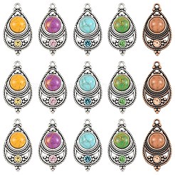 Colgantes de turquesa sintética teñida de estilo bohemio&nbsp;FIND-YWC0003-02AB-01