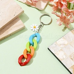 Porte-clés en chaîne gourmette en acrylique&nbsp;KEYC-JKC00633-04