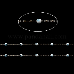 Cadenas de eslabones con cuentas de murano de mal de ojo&nbsp;CHS-G028-04G-06