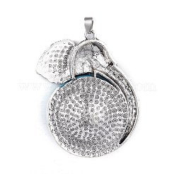 Antikem Silber Ton Legierung Harztier große Anhänger&nbsp;PALLOY-J346-06AS