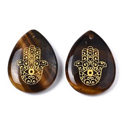 Colgantes de ojo de tigre naturales&nbsp;G-T122-73C