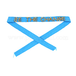 Word be the change glass Seed Beads Cord Bracelet&nbsp;BJEW-A121-56