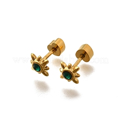 Pendientes de botón de acero inoxidable 304 con revestimiento iónico (IP)&nbsp;EJEW-A118-16G-01