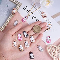 18 pz 6 stili lega smalto ciondolo cartone animato piccolo gatto stampa in lega pendente fai da te collana braccialetto pendente orecchini accessori&nbsp;JX585A