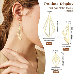 18pcs 3 pendentifs en laiton de style&nbsp;KK-BC0008-04