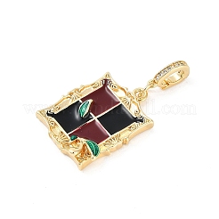 Pendentifs d'émail en laiton &nbsp;KK-U043-12G-01