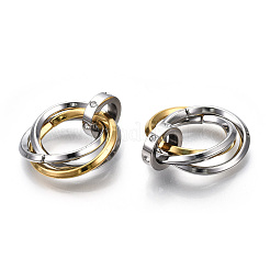 Placcatura ionica (ip) 201 pendenti ad anello ad incastro in acciaio inossidabile&nbsp;STAS-N099-01G