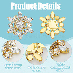 2 Stück Blumen-Strass-Ornament-Zubehör&nbsp;DIY-FG0006-42G-02