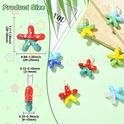 7pcs 7 Farben handgemachte Bunte Malerei-Anhänger&nbsp;LAMP-CJ0002-75