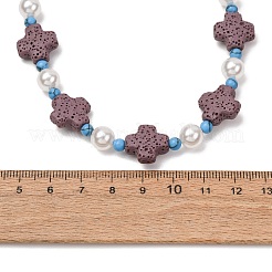 Colliers de perles en pierre de lave naturelle teintée&nbsp;GG-CBA922D-07A