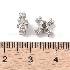 Perle di zirconi cubici trasparenti in micro pavè di ottone&nbsp;KK-B100-052P