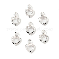 Ciondoli in vetro a forma di cuore in ottone&nbsp;KK-S385-01S