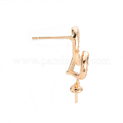 Messing Micro Pave klare Zirkonia Ohrring Zubehör&nbsp;KK-T062-231G-NF