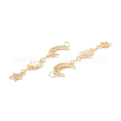 Placage en rack laiton micro pavé clair zircone cubique grands pendentifs&nbsp;X-ZIRC-I057-05G